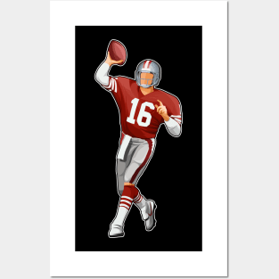 Joe Montana #16 Looks To Pass Posters and Art